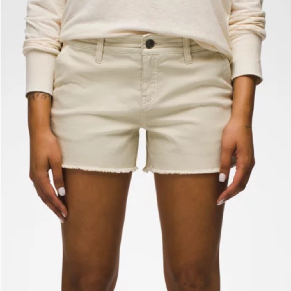 Prana Sancho Cream Denim Cutoff Shorts